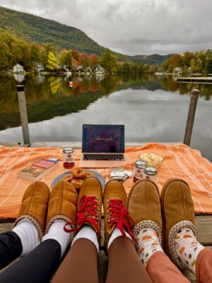 Fall lake setting in Vermont