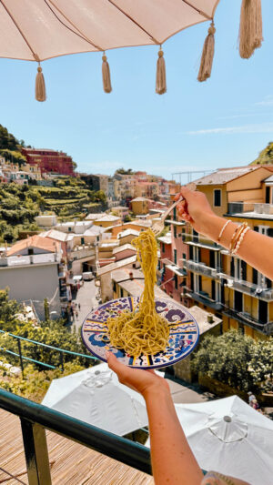 Pesto pasta in Cinque Terre, Italy